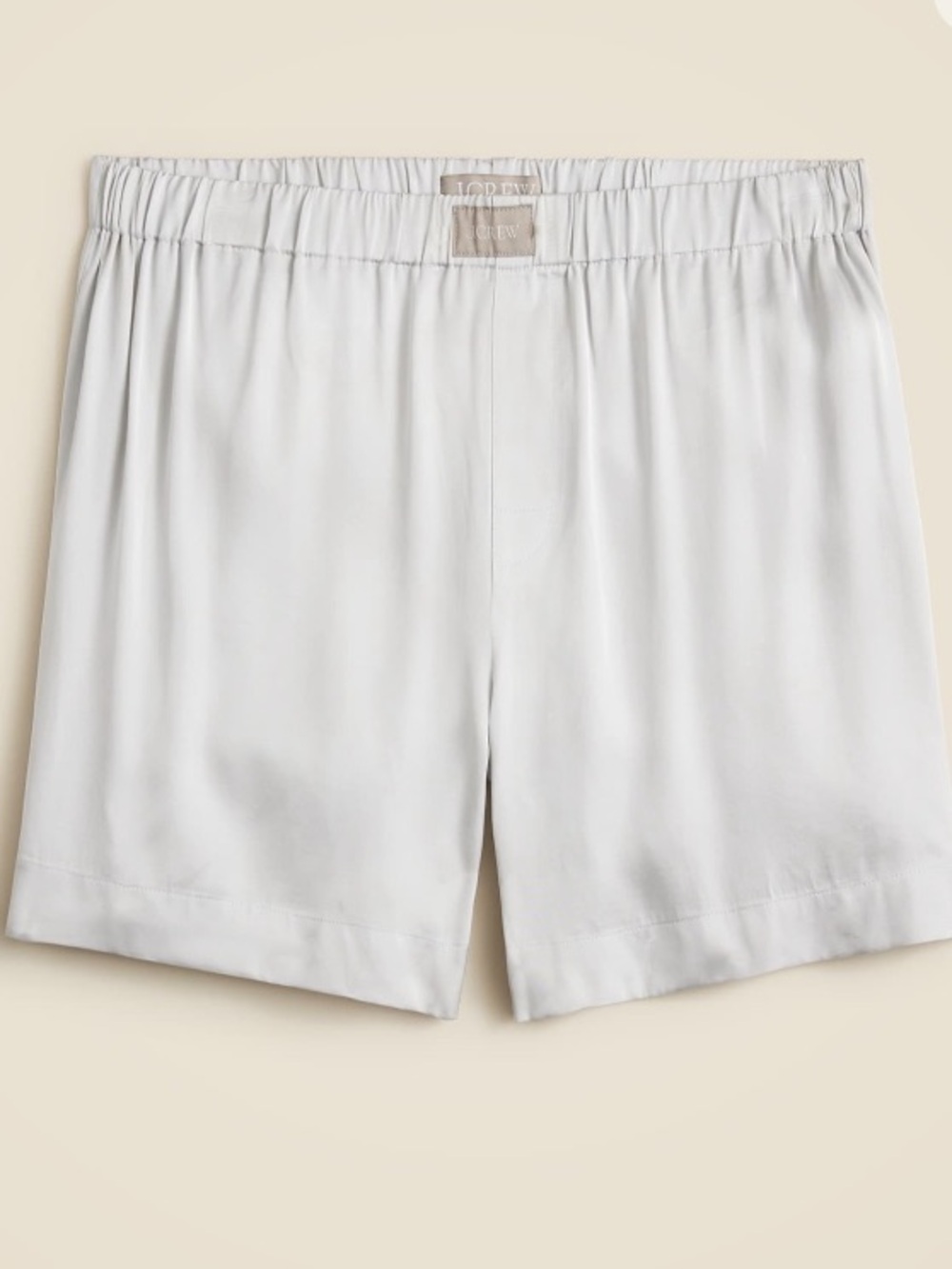 J.Crew soft shine boxer short - size L - silver - NWT